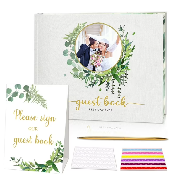 Fabulas Wedding Guest Book, 8 x10” Personalized Guest Book for Wedding Reception Baby Bridal Shower Birthday Graduation Party