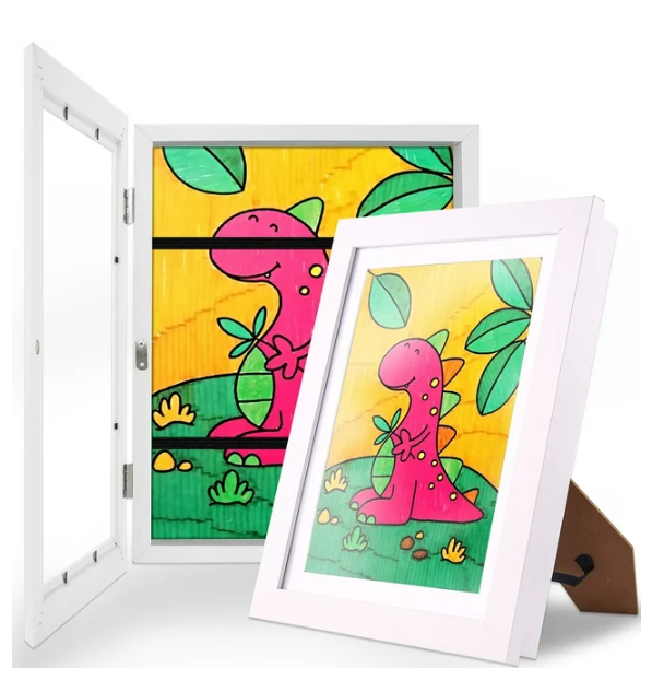 cyrico 2 Pack Kids Artwork Frames Changeable, 8.5x11 Kids Art Frames Front Opening Holds 150 Pcs, Children Art Projects Picture Display Storage Frames