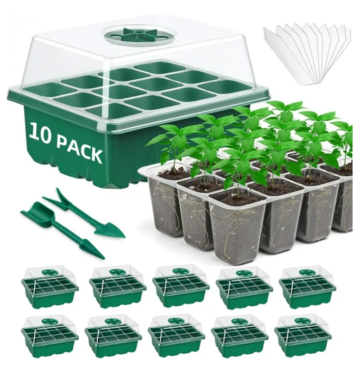 Fabulas Seed Starter Tray Kit, 10 Packs Seedling Starter Trays with Humidity Dome and Base