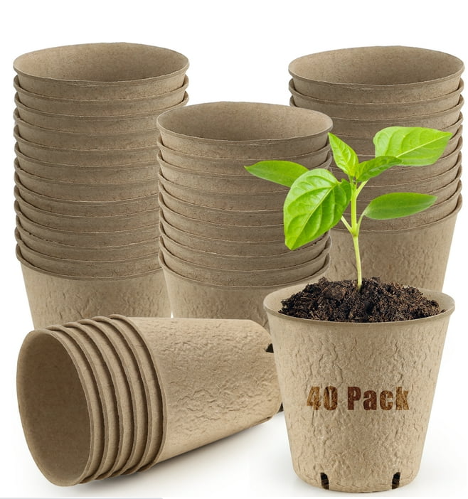 40 Pack Peat Pots for Seedlings