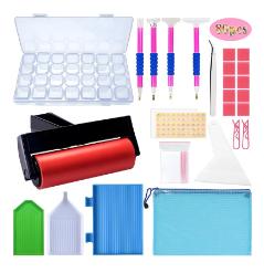 SUSANIA 80pcs Diamonds Painting Tools and Accessories, 5D DIY Diamond Painting Kits with Storage Box, Painting Pens and Painting Roller for Kids or Adults to Make Art Craft