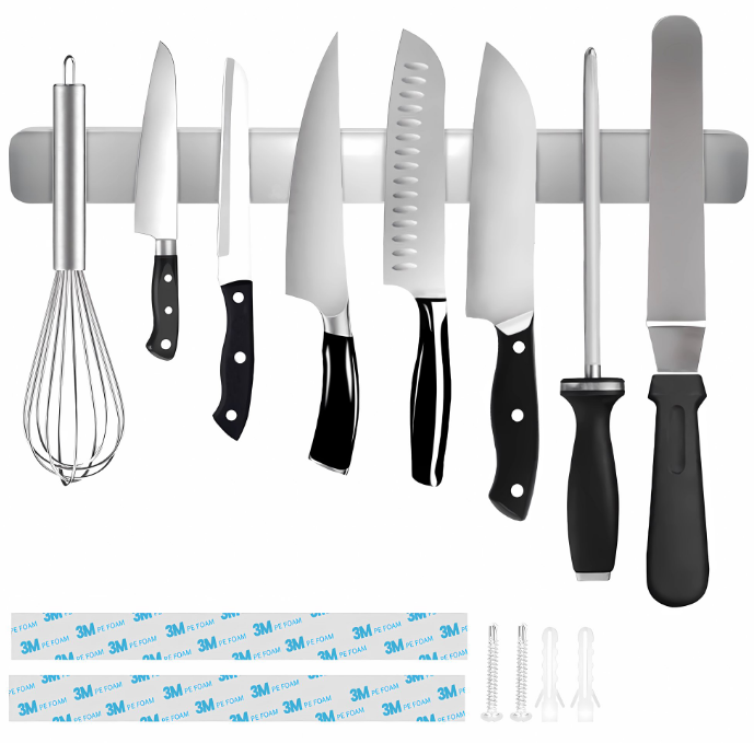 15.6 IN Upgraded Stainless Steel Powerful Knife Magnetic Strip, for Kitchen Home Tool Organizer