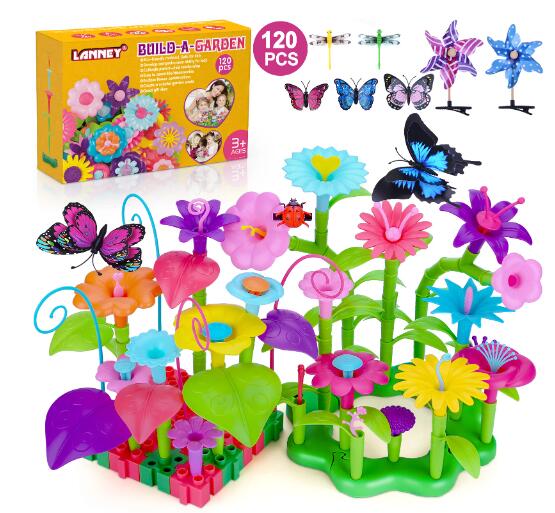 Flower Garden Building Toys, 120Pcs Toy Gifts for 3 4 5 6 Years Old Girls