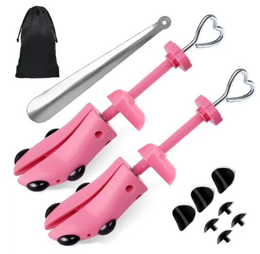 LANNEY Shoe Stretcher for Women Men 4-Way Shoe Expander Widener, Pink Plastic