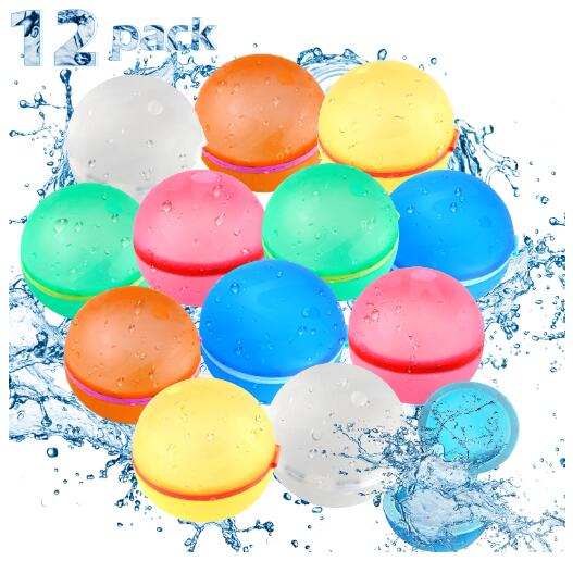 Lanney Reusable Water Balloons, Summer Water Toys Magnetic Self-Sealing Water Balls for Kids Adults Outdoor Activities, 12 Pack