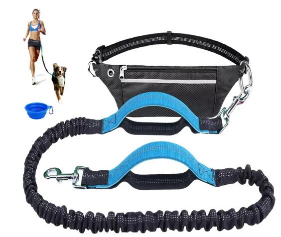 LANNEY Hands Free Dog Leashes, Waist Belt Leash for Small Medium Large Dogs Running Walking Training